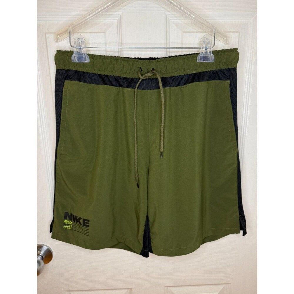 Nike Dri-Fit Moss Green Training Shorts Standard Fit CZ2576-326 Size Large